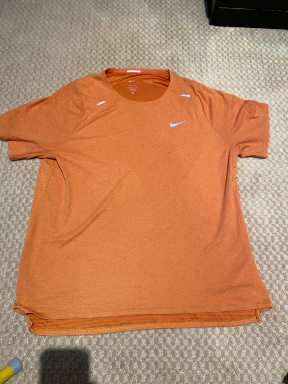 Nike Men Dri-Fit Rise 365 Running Training Top Tee CJ5420-815 Monarch Orange XL